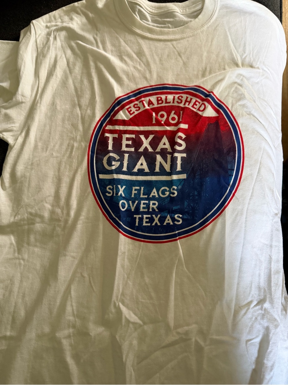 Texas Giant Six Flags Over Texas White Graphic Tee